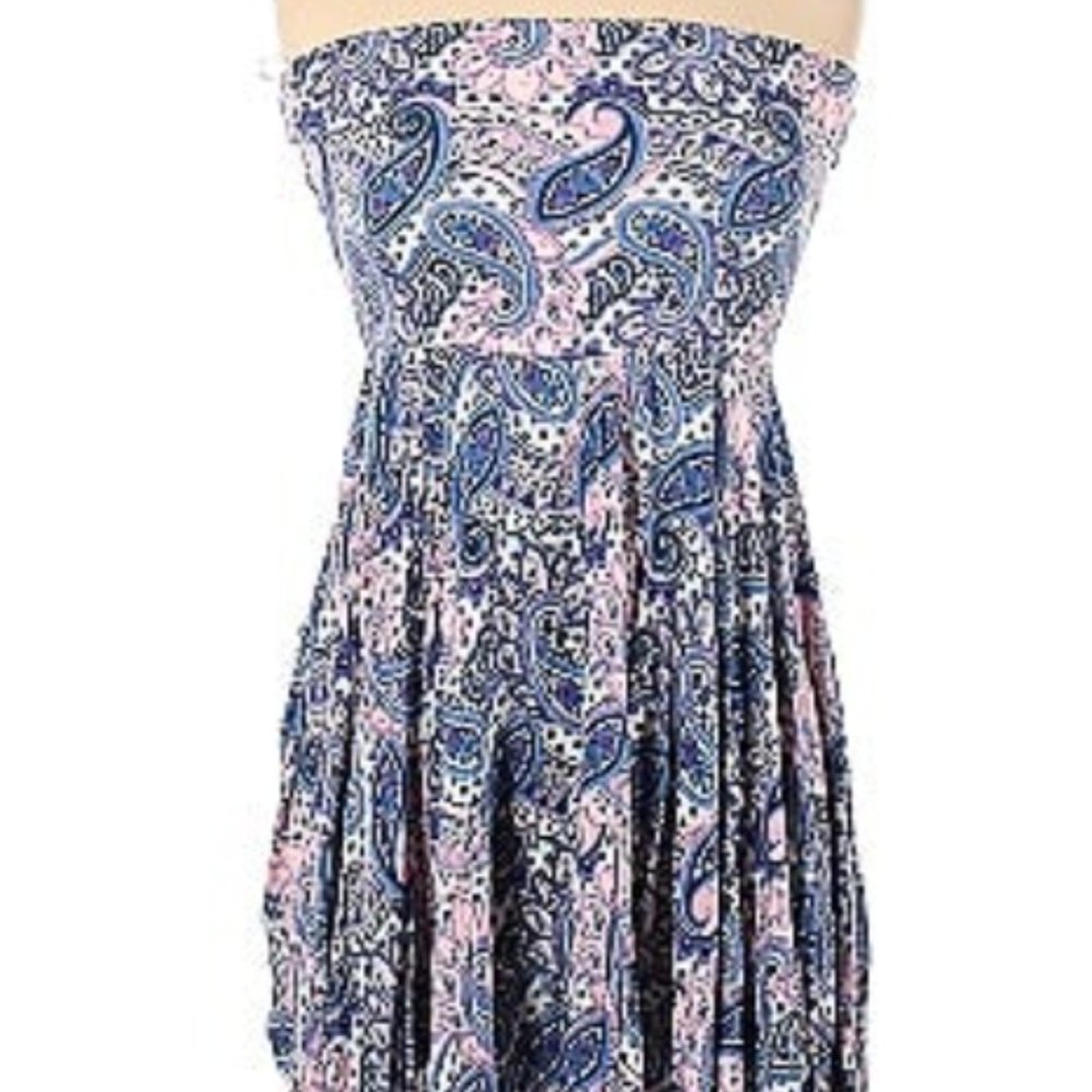 FINAL SALE NWT Express paisley strapless dress multicolor never been worn